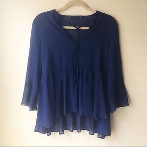 Zara Basic Collection Navy Blue Blouse | S